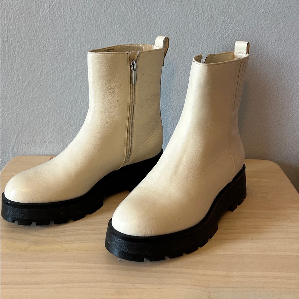 Vince Camuto Creamy White Ankle Boots